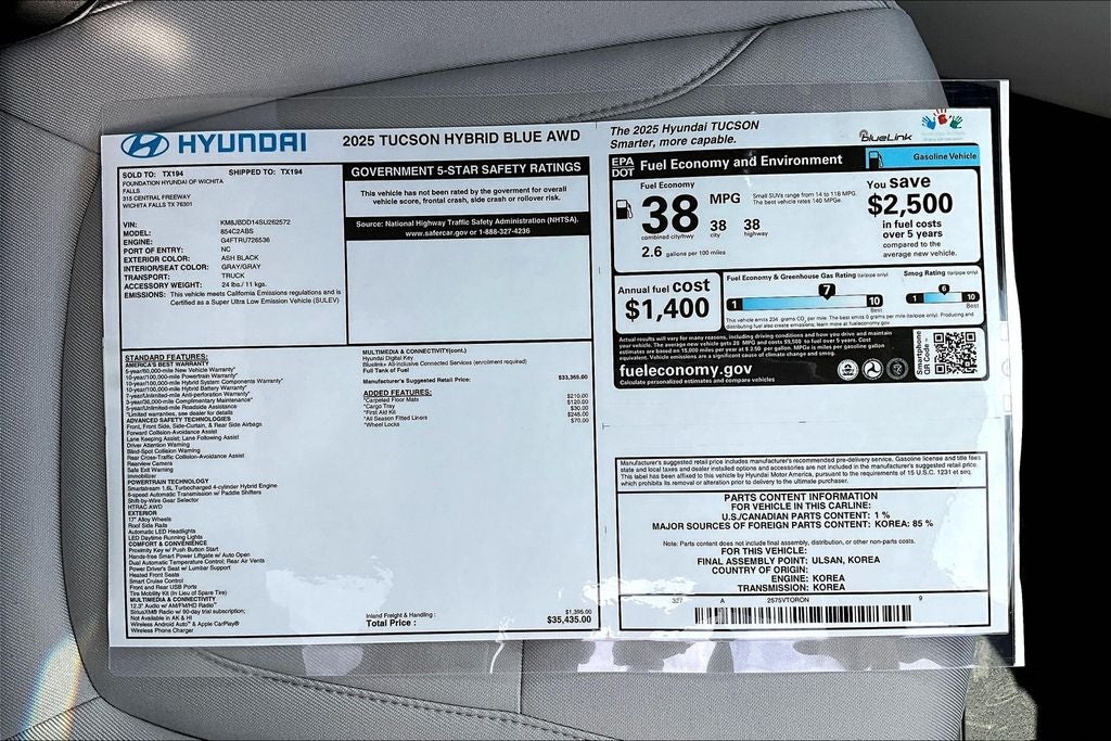 2025 Hyundai TUCSON HYBRID Blue