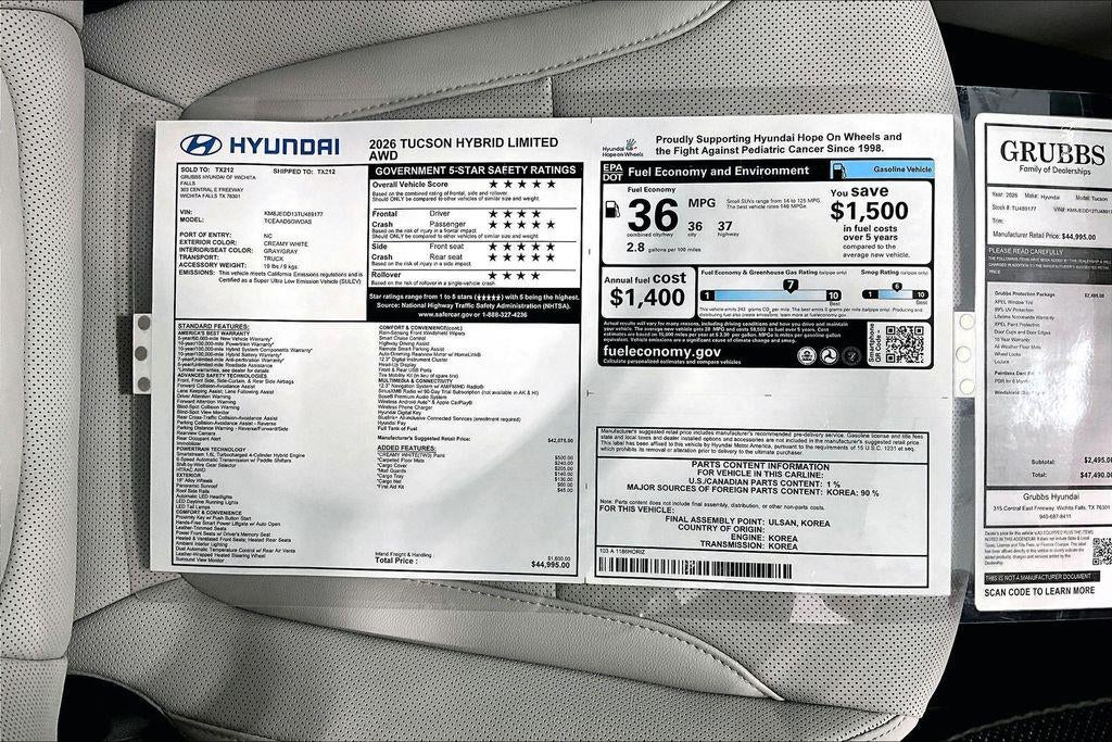 2026 Hyundai TUCSON HYBRID Limited