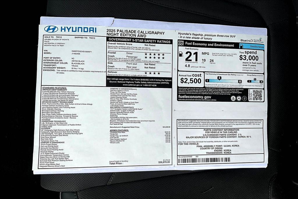 2025 Hyundai PALISADE Calligraphy Night Edition AWD