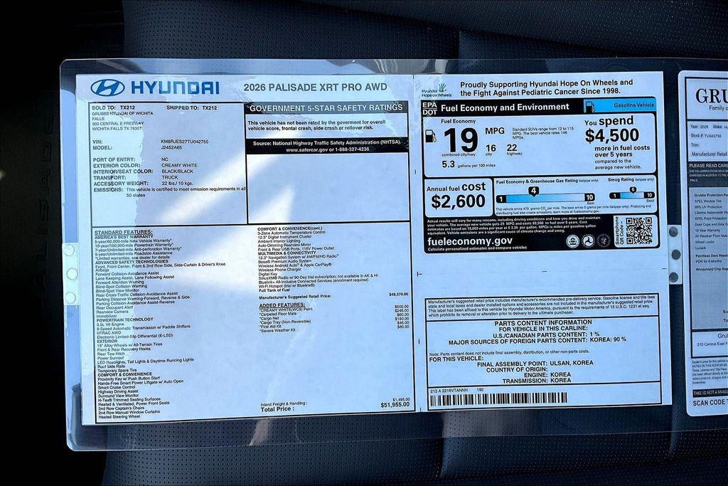 2026 Hyundai PALISADE XRT Pro