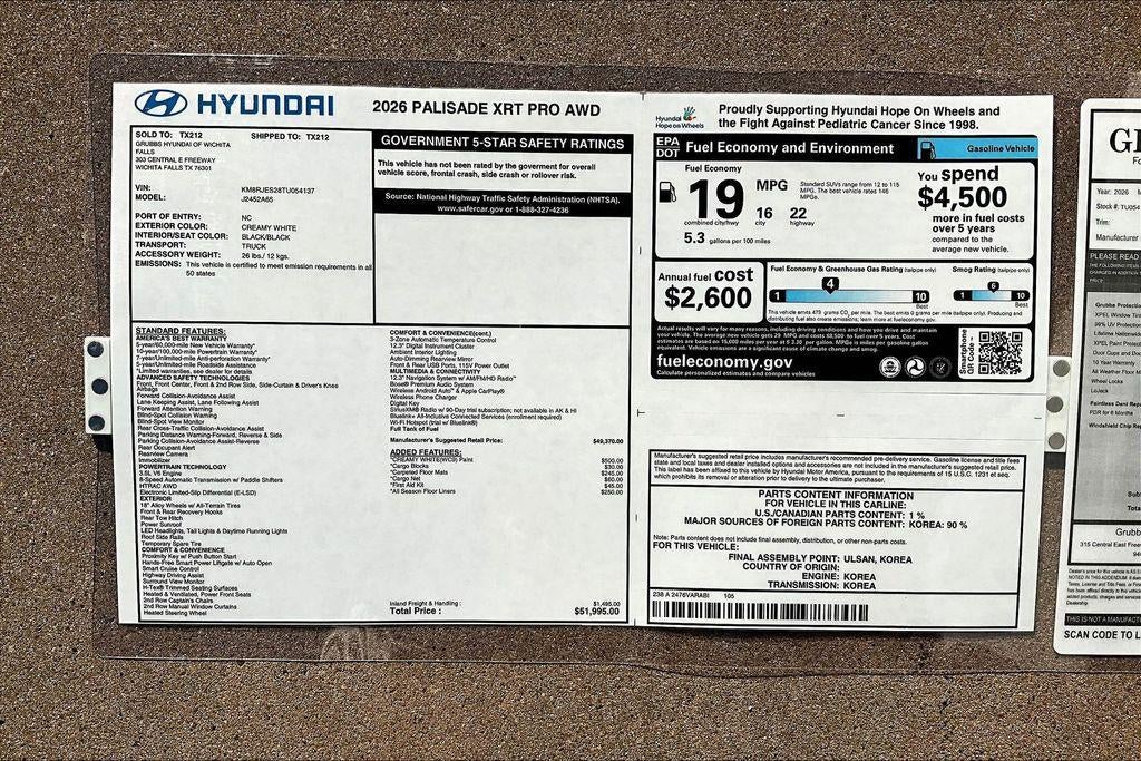 2026 Hyundai PALISADE XRT Pro