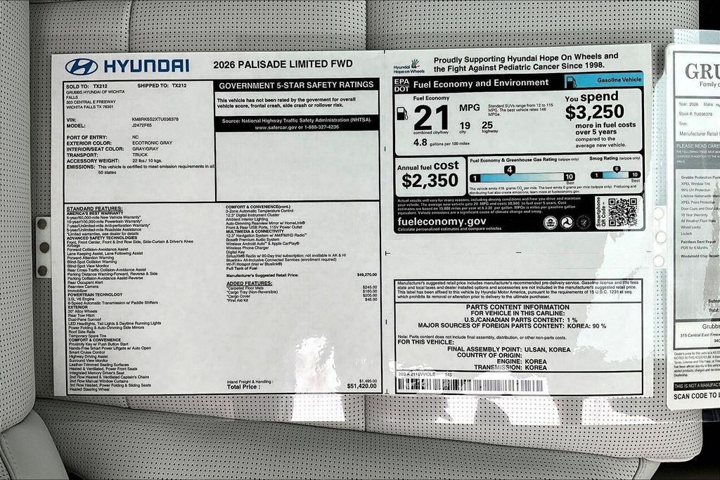2026 Hyundai PALISADE Limited FWD