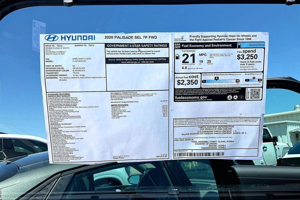 2026 Hyundai PALISADE SEL FWD