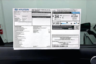 2027 Hyundai PALISADE HYBRID Blue SEL 8P