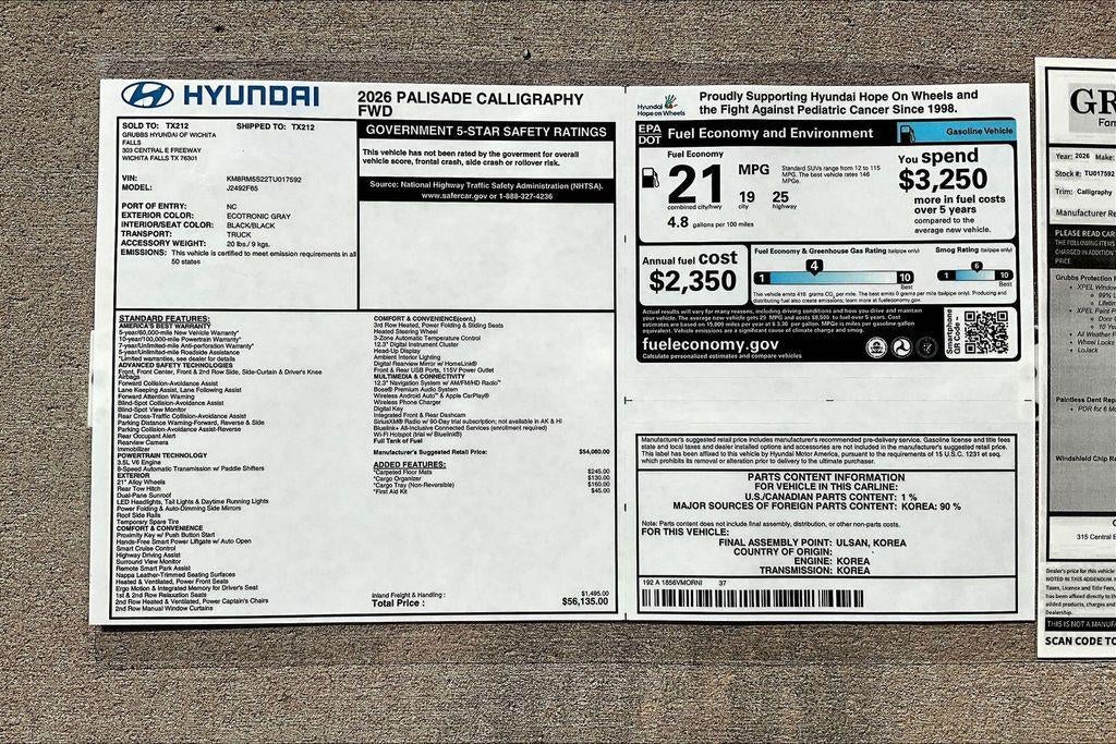 2026 Hyundai PALISADE Calligraphy FWD
