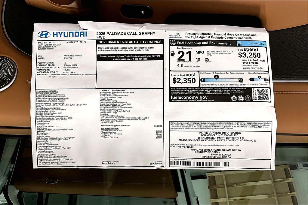2026 Hyundai PALISADE Calligraphy FWD