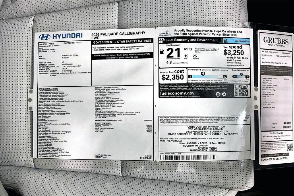 2026 Hyundai PALISADE Calligraphy FWD