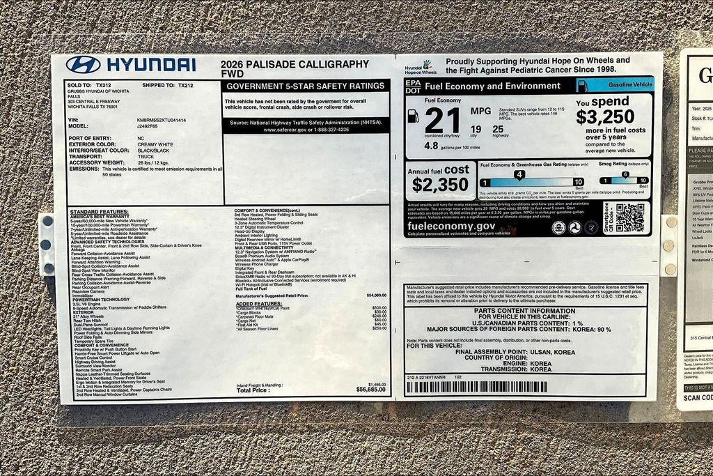 2026 Hyundai PALISADE Calligraphy FWD