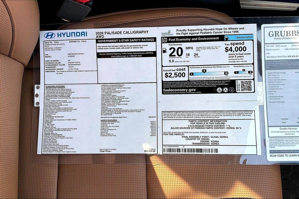 2026 Hyundai PALISADE Calligraphy AWD