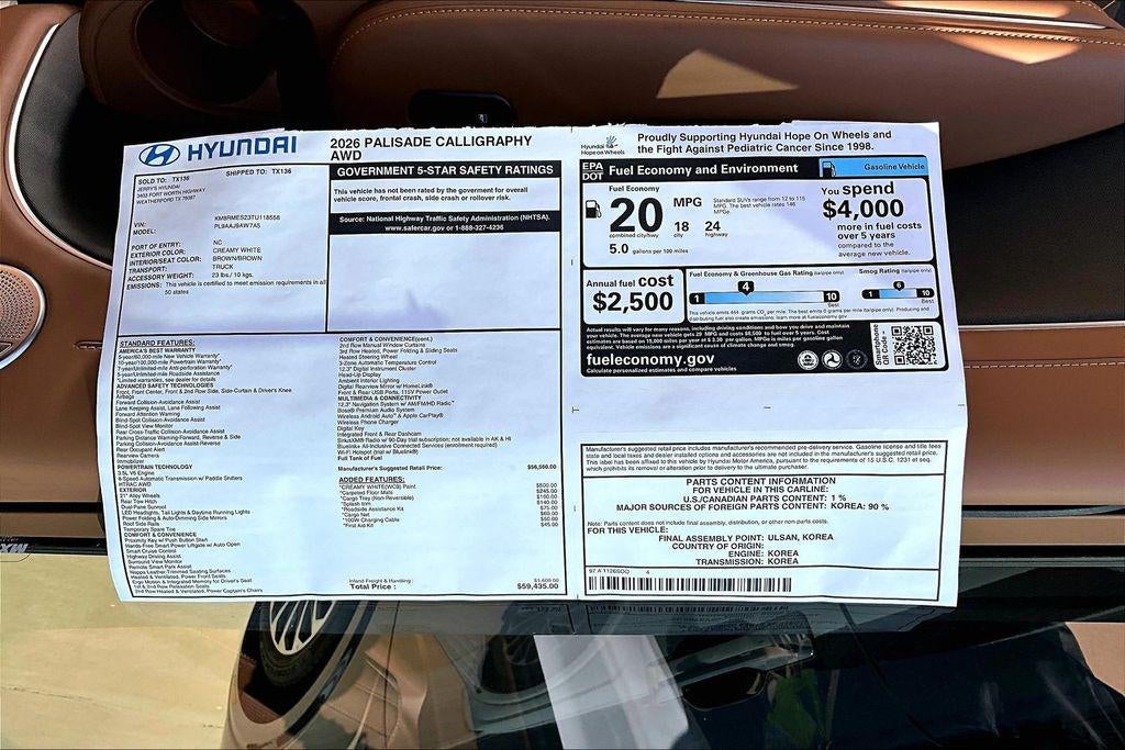 2026 Hyundai PALISADE Calligraphy AWD