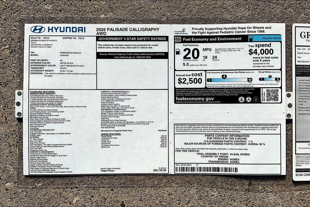 2026 Hyundai PALISADE Calligraphy AWD