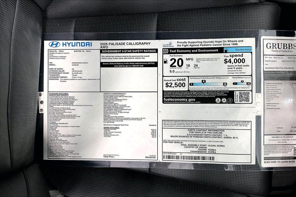 2026 Hyundai PALISADE Calligraphy AWD