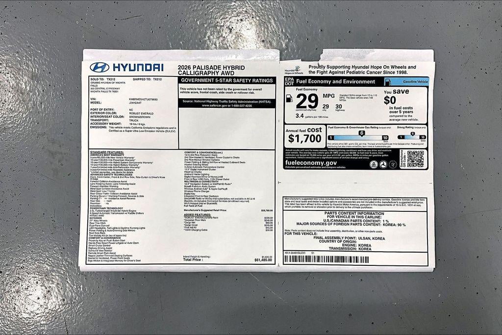 2026 Hyundai PALISADE HYBRID Calligraphy