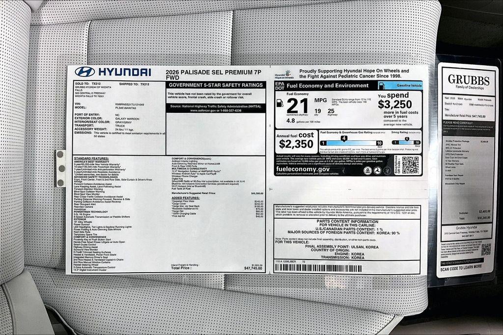 2026 Hyundai PALISADE SEL Premium FWD
