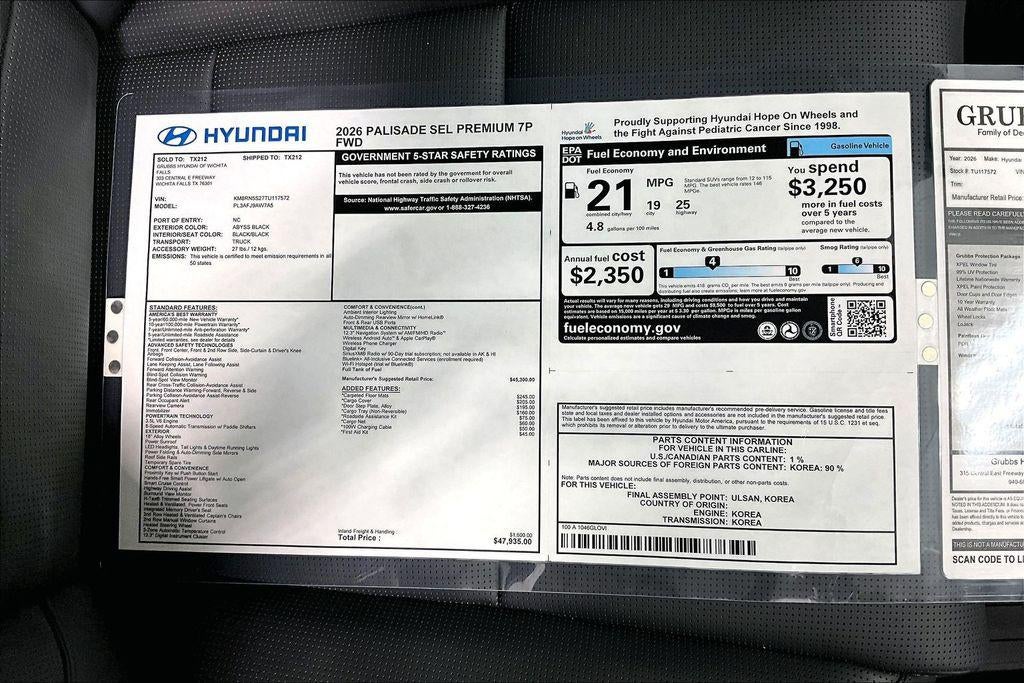 2026 Hyundai PALISADE SEL Premium FWD
