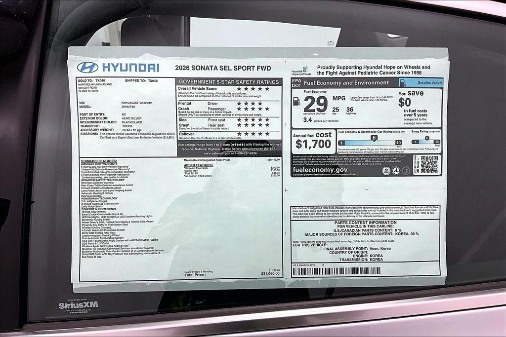 2026 Hyundai SONATA SEL Sport