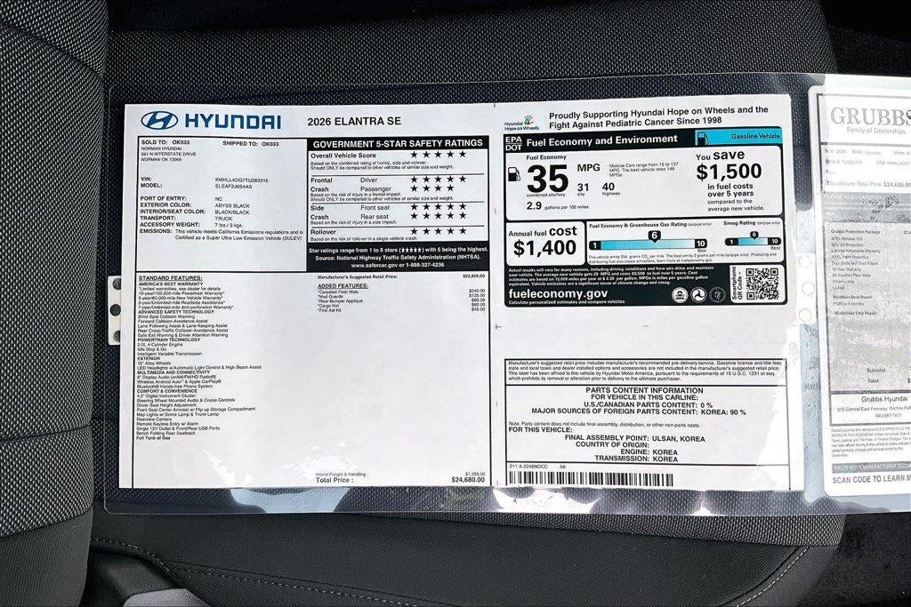 2026 Hyundai ELANTRA SE