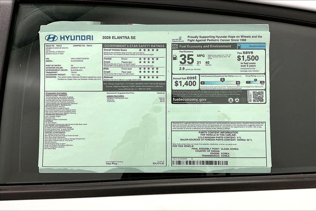 2026 Hyundai ELANTRA SE