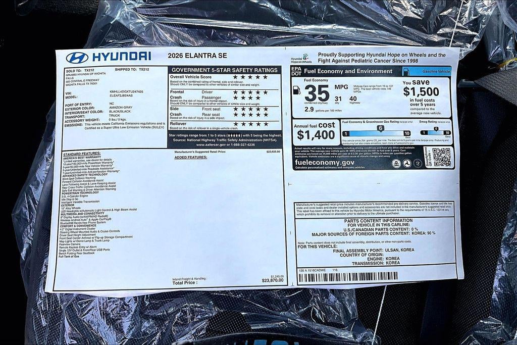 2026 Hyundai ELANTRA SE
