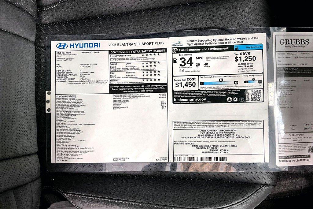 2026 Hyundai ELANTRA SEL Sport Plus