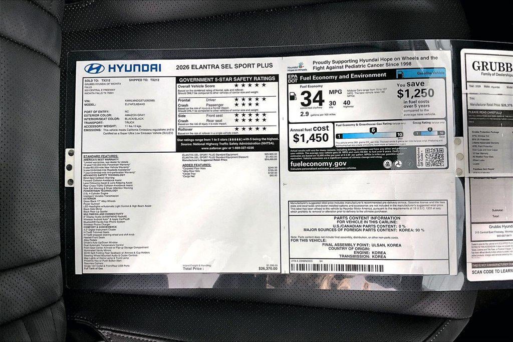 2026 Hyundai ELANTRA SEL Sport Plus