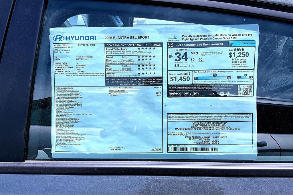 2026 Hyundai ELANTRA SEL Sport