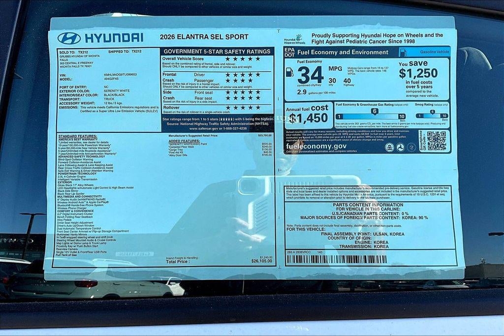 2026 Hyundai ELANTRA SEL Sport