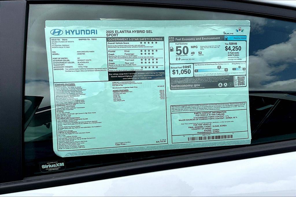 2025 Hyundai ELANTRA HYBRID SEL Sport