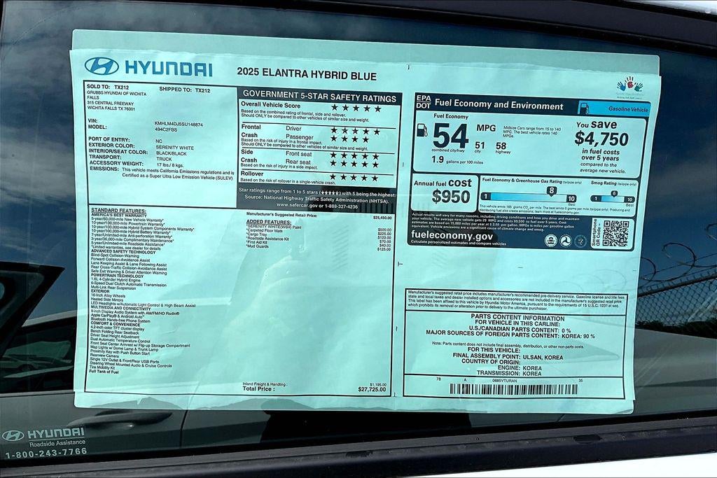 2025 Hyundai ELANTRA HYBRID Blue