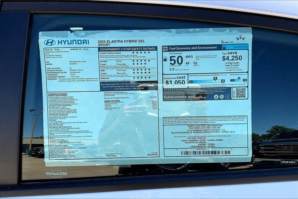 2025 Hyundai ELANTRA HYBRID SEL Sport