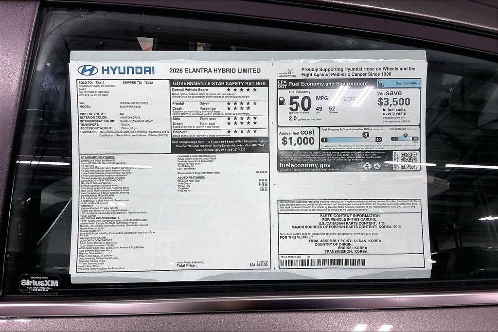 2026 Hyundai ELANTRA HYBRID Limited