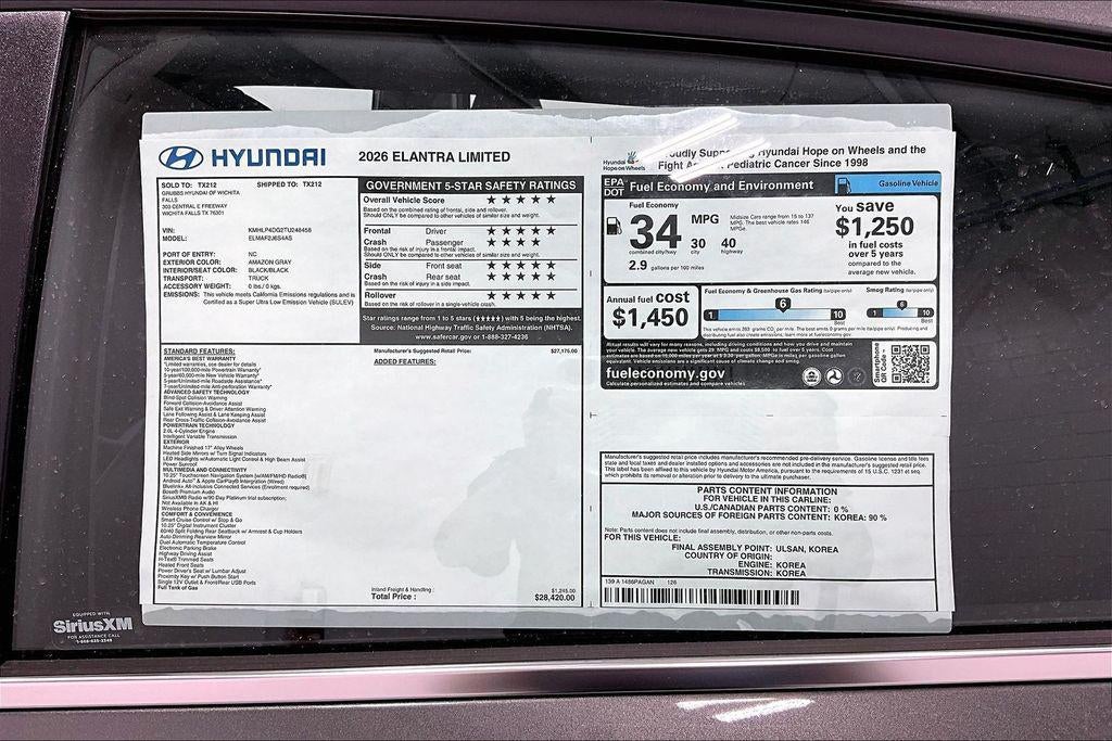 2026 Hyundai ELANTRA Limited