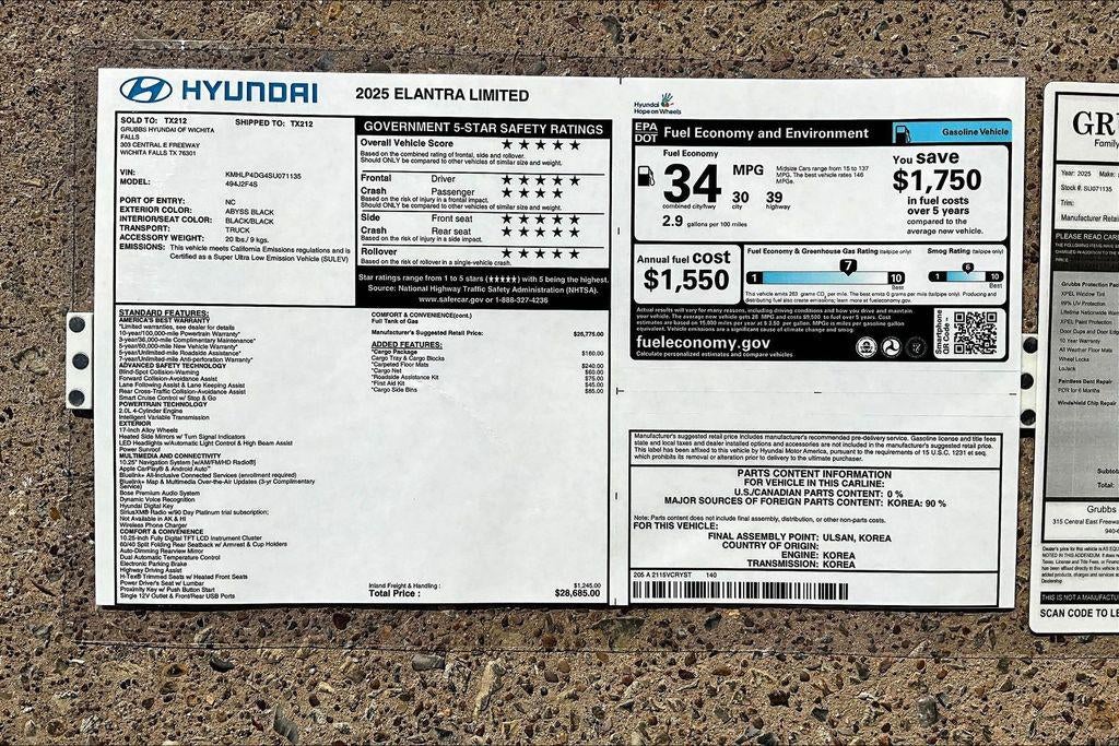 2025 Hyundai ELANTRA Limited