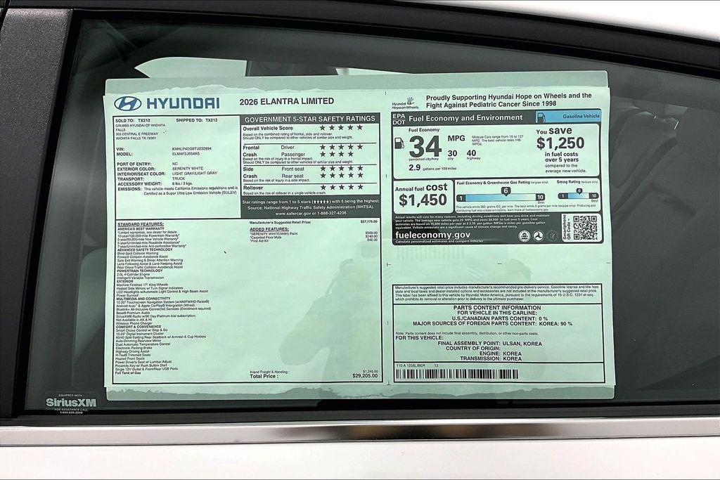 2026 Hyundai ELANTRA Limited