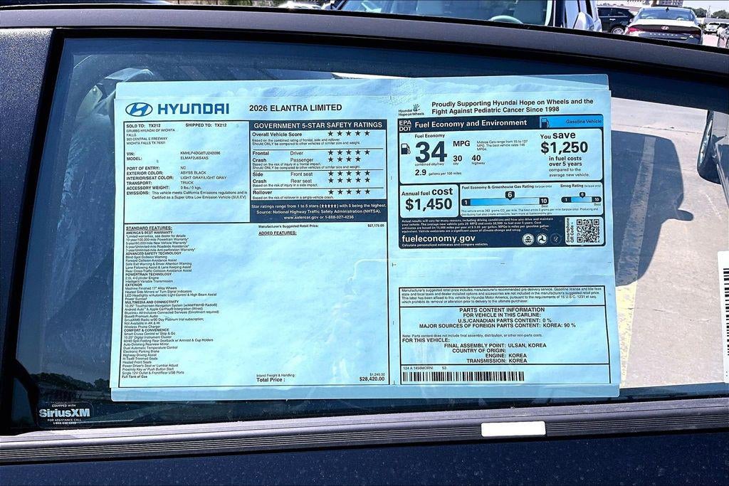2026 Hyundai ELANTRA Limited