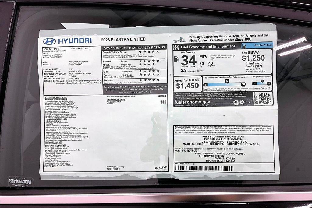 2026 Hyundai ELANTRA Limited