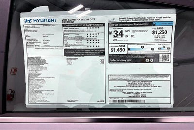 2026 Hyundai ELANTRA SEL Sport Premium
