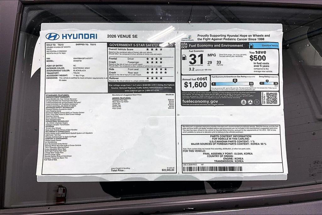 2026 Hyundai VENUE SE