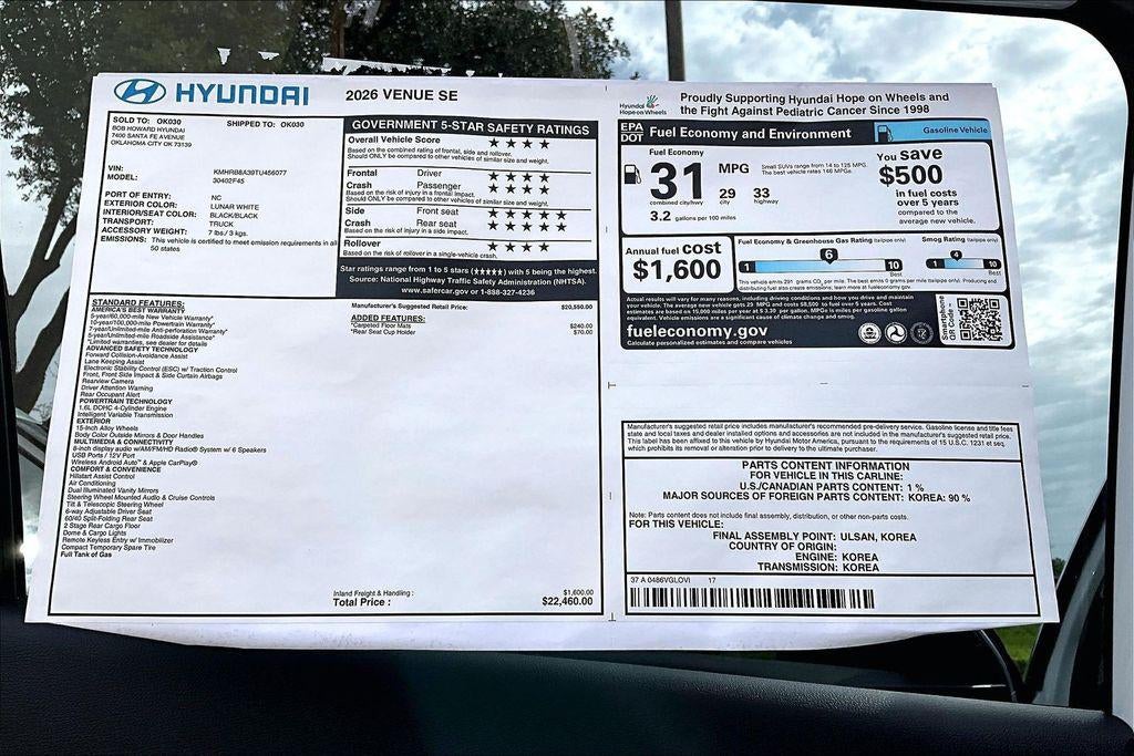 2026 Hyundai VENUE SE