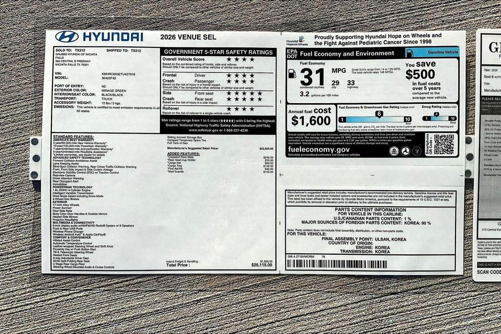 2026 Hyundai VENUE SEL