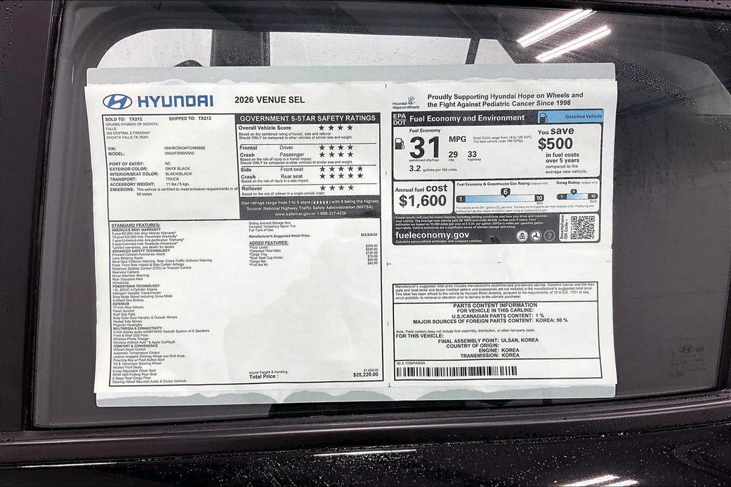 2026 Hyundai VENUE SEL