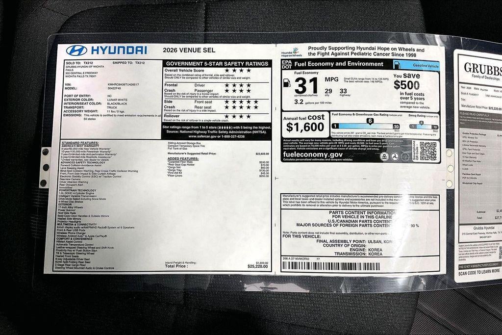 2026 Hyundai VENUE SEL