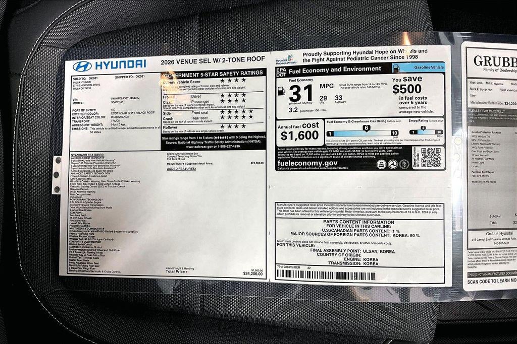 2026 Hyundai VENUE SEL W/Two-Tone Roof