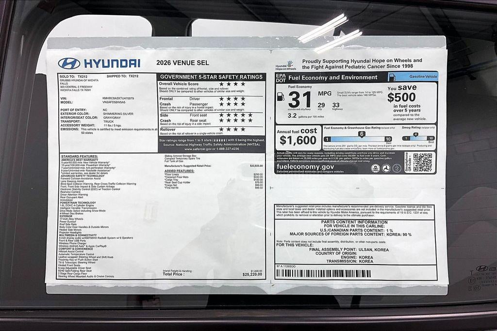 2026 Hyundai VENUE SEL