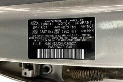 2022 Hyundai ELANTRA HYBRID Limited