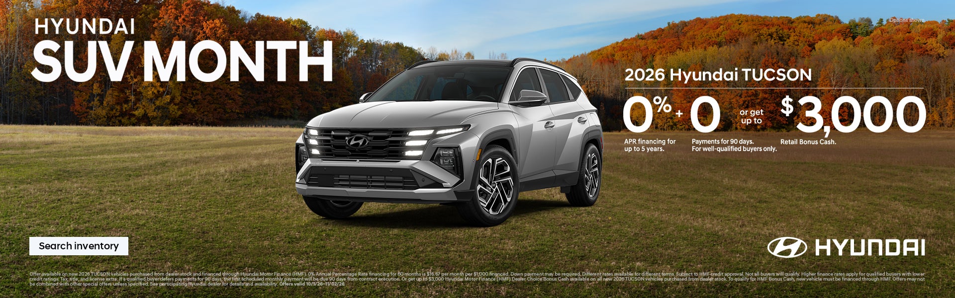 0% APR for 60 mos. + 0 Payments for 90 Days or $3,000 Bonus Cash