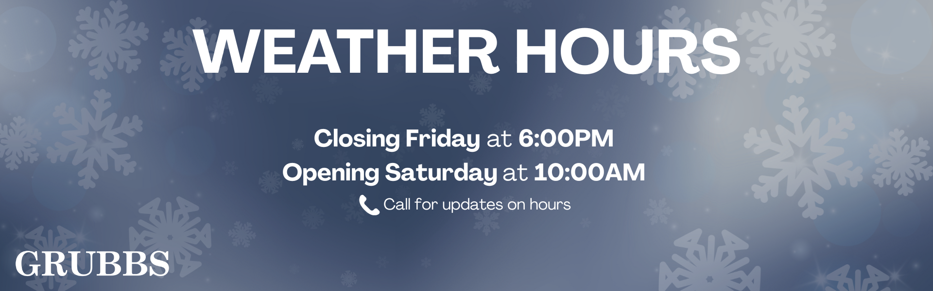 WINTER HOURS 